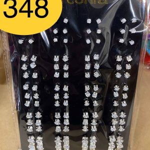 Fülbevaló - ezüst kocka strassz