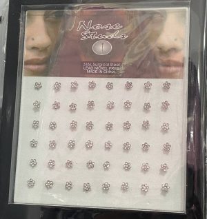 Piercing - ezüst virág