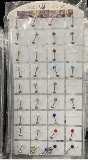 Piercing - színes strassz gömb