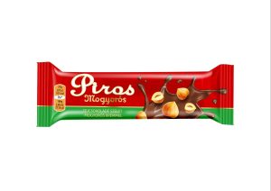 Piros Mogyorós Tejcsokoládé Szelet -Mogyorós krémmel töltve 25g