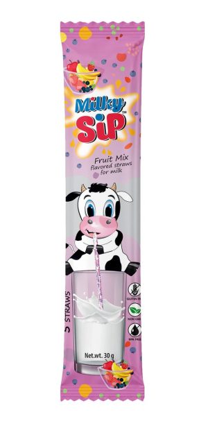 Milky Sip Szívószál Gyümölcs Ízű 30g