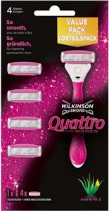 Wilkinson Quattro Női Borotva + 4 Fej Value Pack