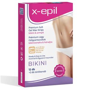 X-Epil Prémium Gélgyantacsíkok - Érzékeny bőrre- Bikini - Hónalj 12db