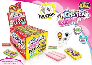 Johny Bee Monster Gum + Tattoo 5g (200db/kínáló)
